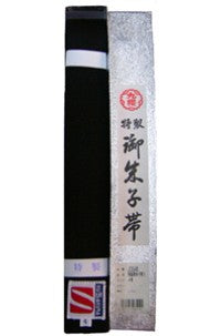 Cinturon negro Kusakura con caja, fabricado en Japón
