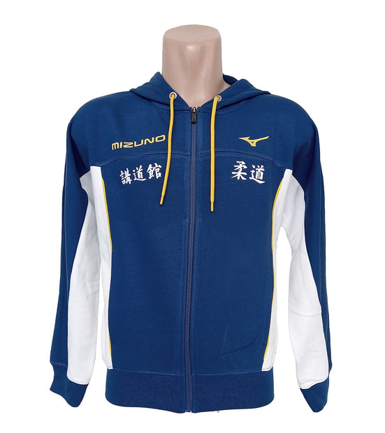 Sudadera chaqueta Mizuno blanca y azul Kodokan Judo