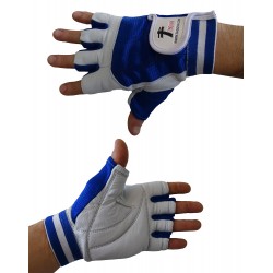 Guantes musculación piel.