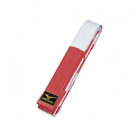 Cinturón MIZUNO blanco-rojo de 6º Dan