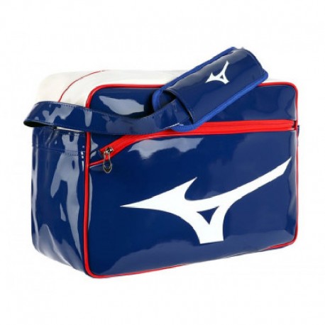 Bolsa Mizuno Enamel azul y blanca
