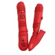 Espinillera de karate con empeine homologada RFEK roja.