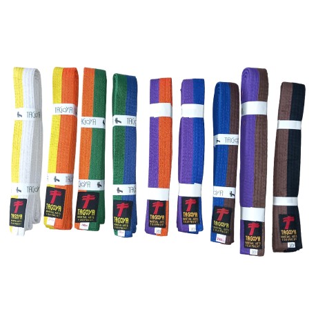 Cinturón artes marciales niveles 2 colores de algodón