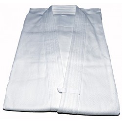 Chaqueta blanca suelta de tejido de grano algodón 100%