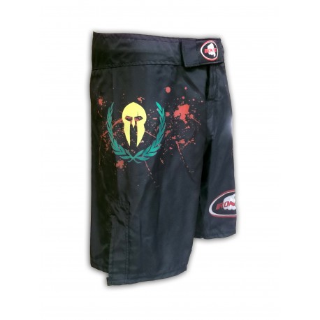 Pantalon MMA y luchas, color negro con gladiador