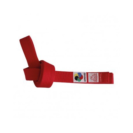 Cinturon Kappa rojo karate homologado WKF
