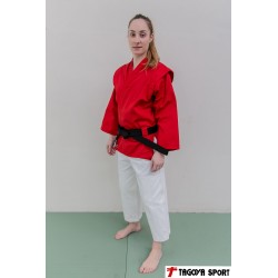 Kimono de Buguei, de poliester-algodón rojo