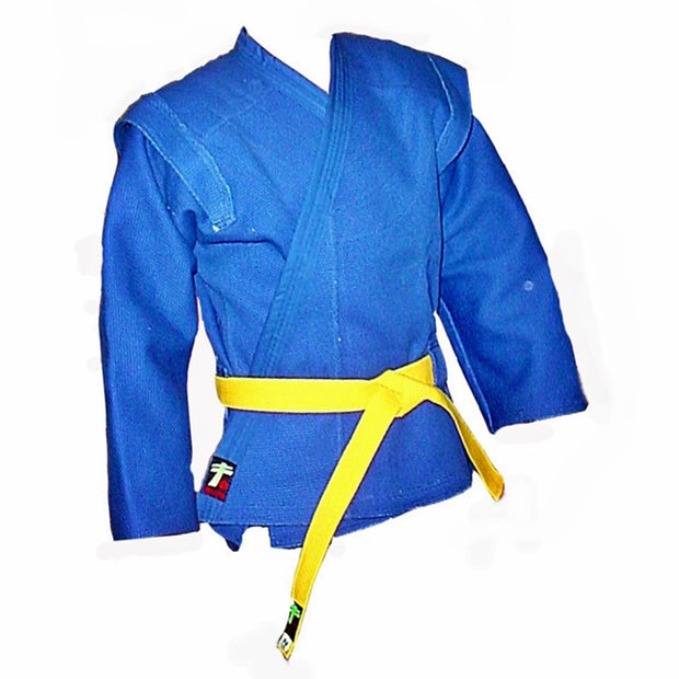 Kurka sambo para alta competición de tejido grueso y muy duro azul.