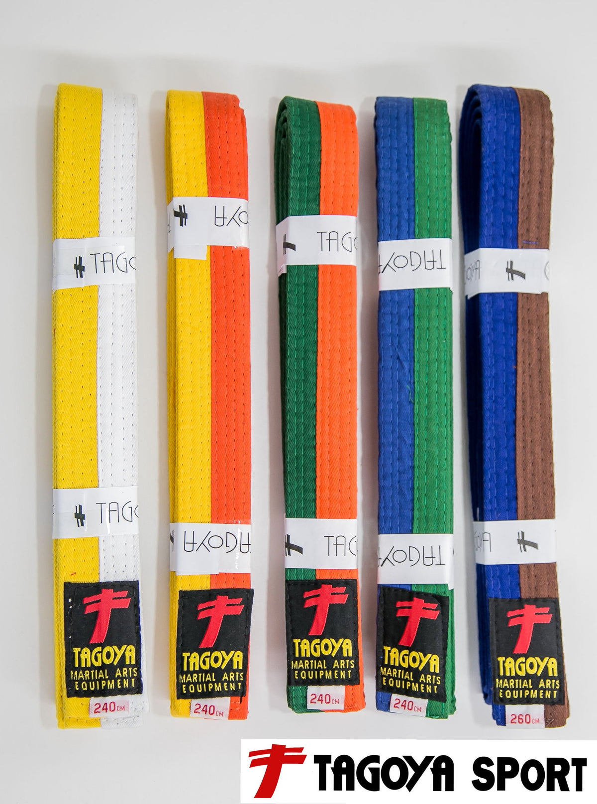 Cinturón artes marciales niveles 2 colores de algodón