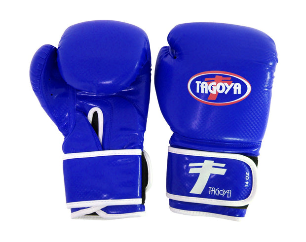 Guantes de boxeo de pvc Azul brillante con efecto carbono