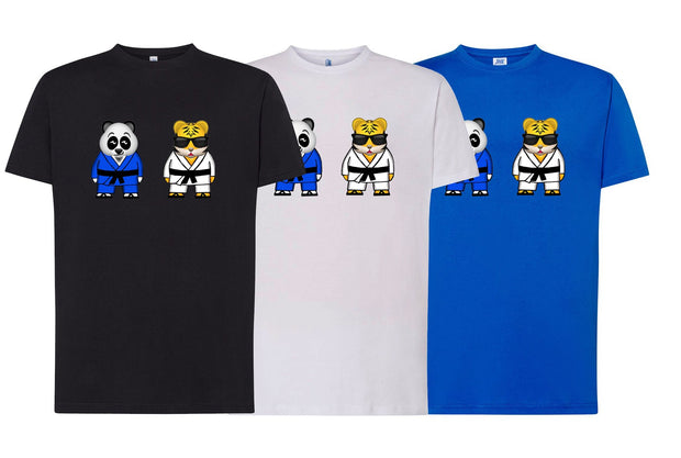 Camiseta judo emoticonos panda y tigre