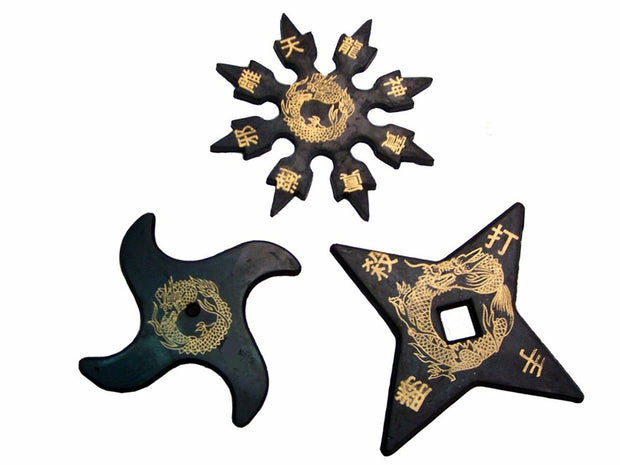 Shurikens de goma, 3 unidades por pack
