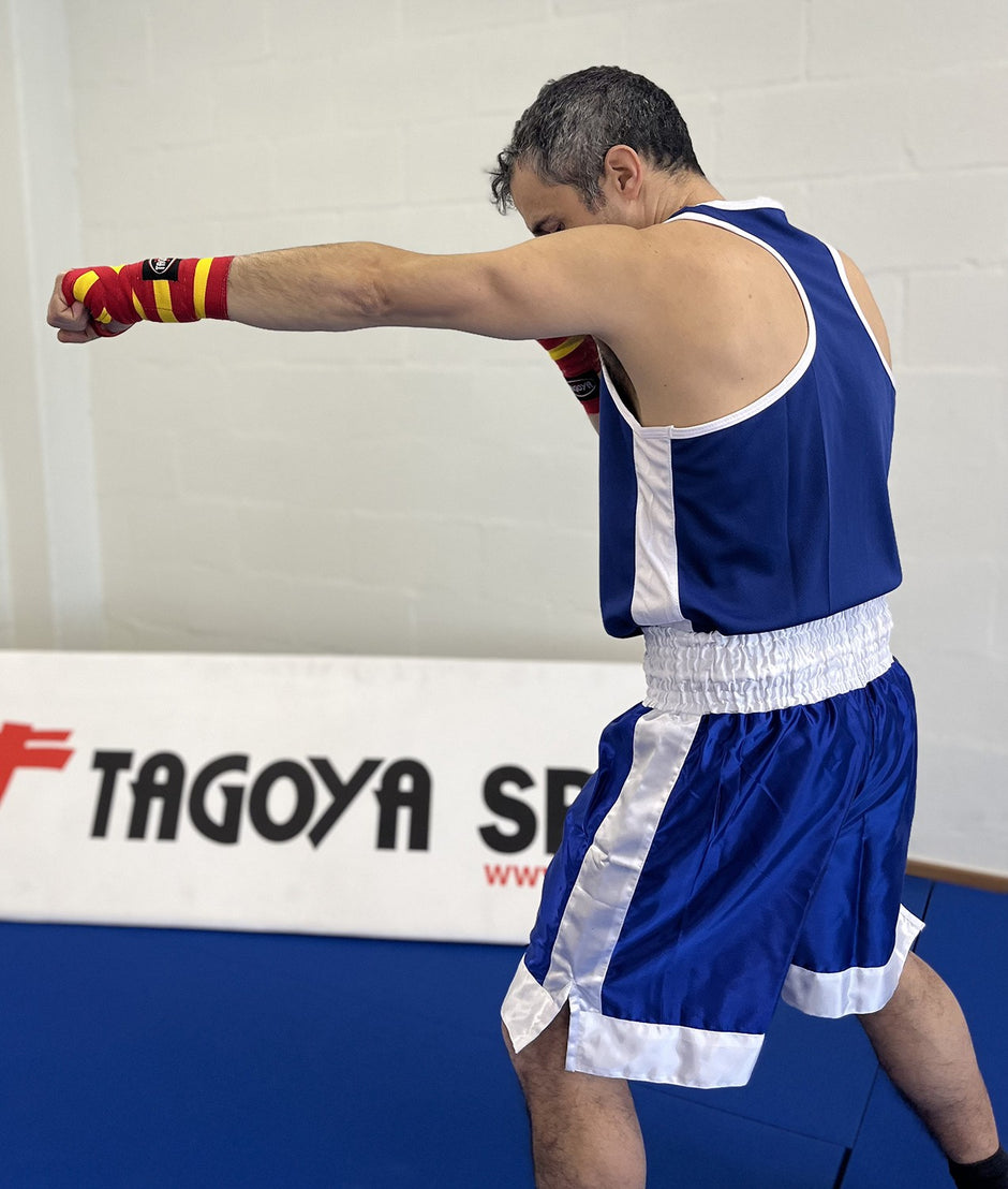 Conjunto azul de boxeo