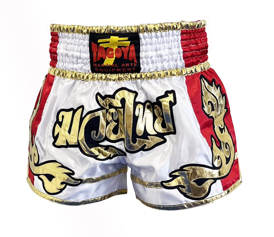 Pantalón Thai Boxing Blanco de satén.