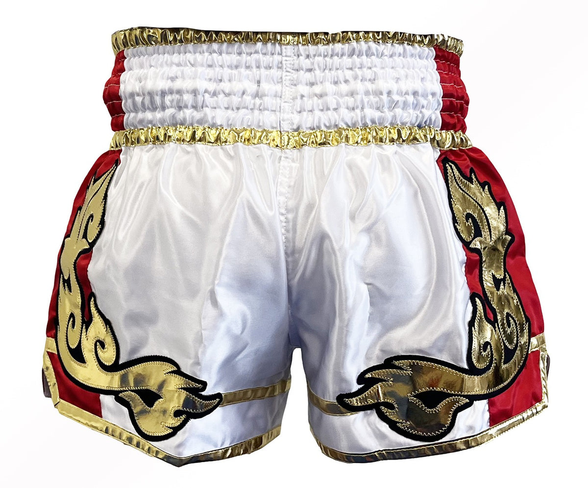 Pantalón Thai Boxing Blanco de satén.