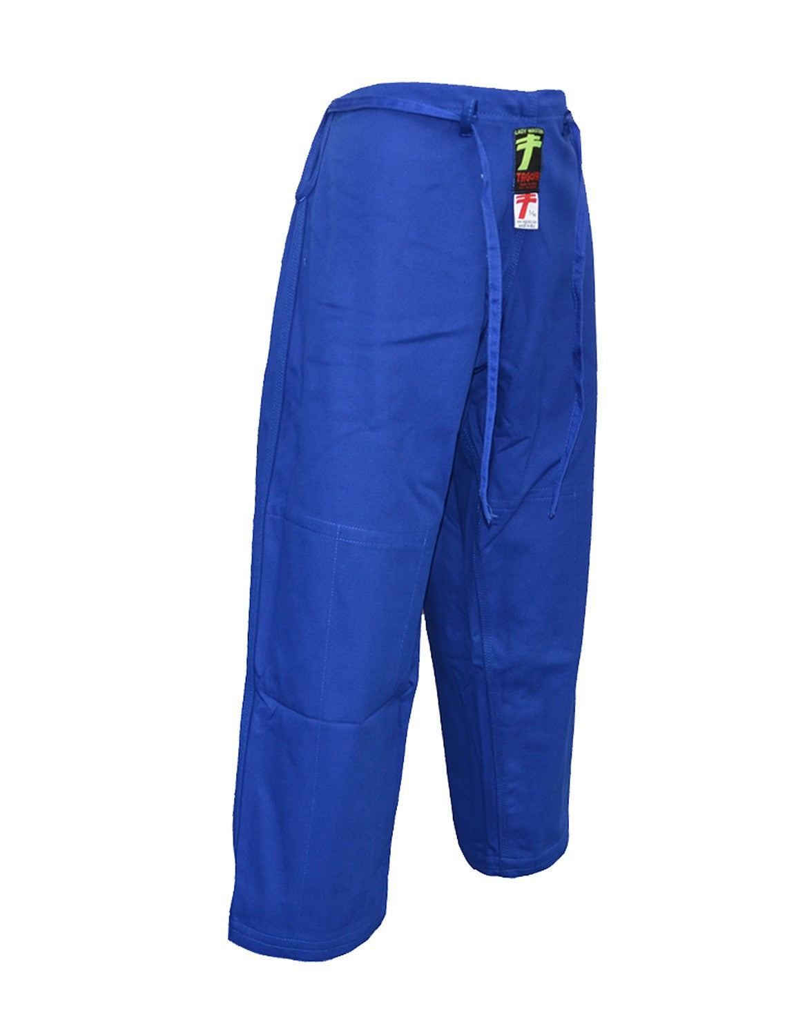 Pantalon judo Lady Master azul con corte de mujer.
