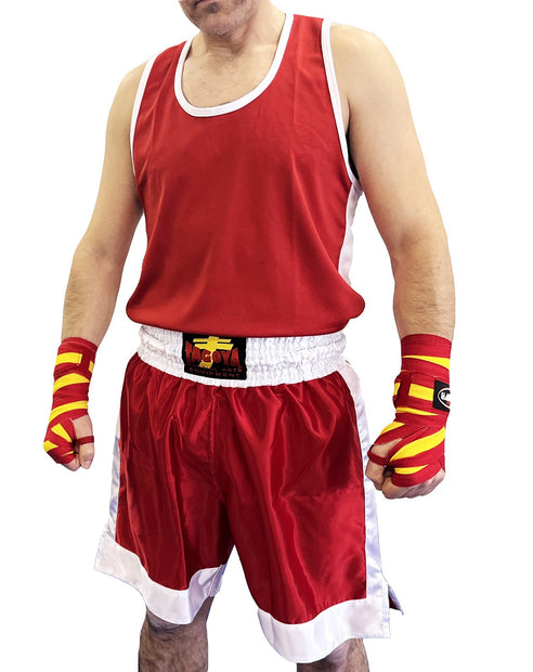 Conjunto rojo de boxeo