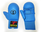 Guantilla karate kumite homologada RFEK azul con pulgar