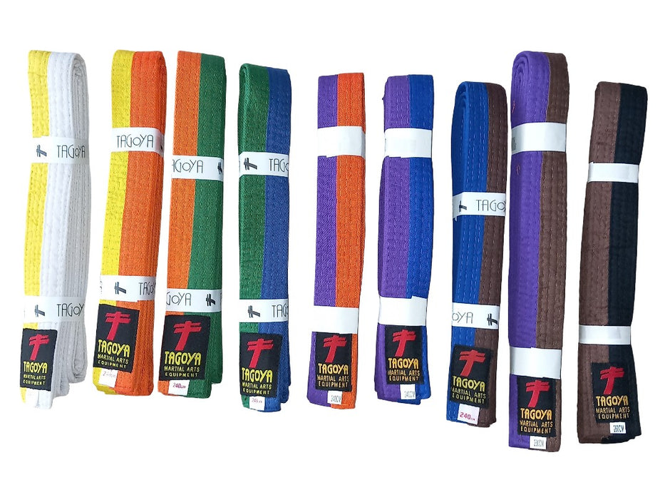 Cinturón artes marciales niveles 2 colores de algodón