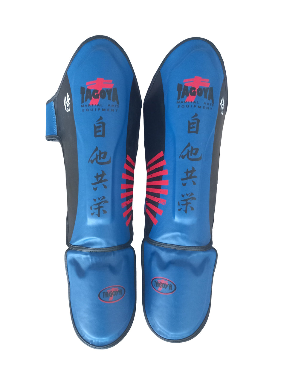 Espinilleras kick boxing Azul