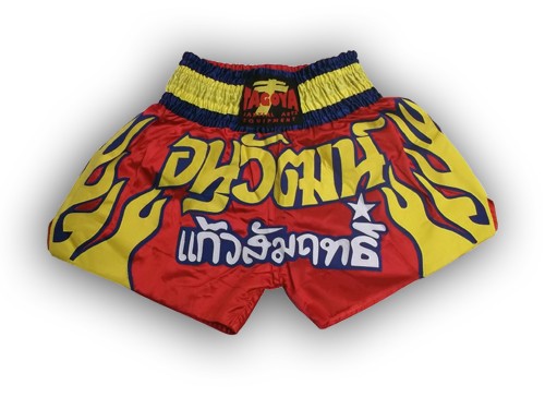 Pantalón Thai Boxing de saten rojo.