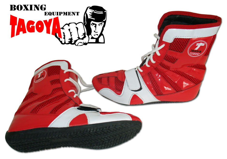 Botas de boxeo rojas.