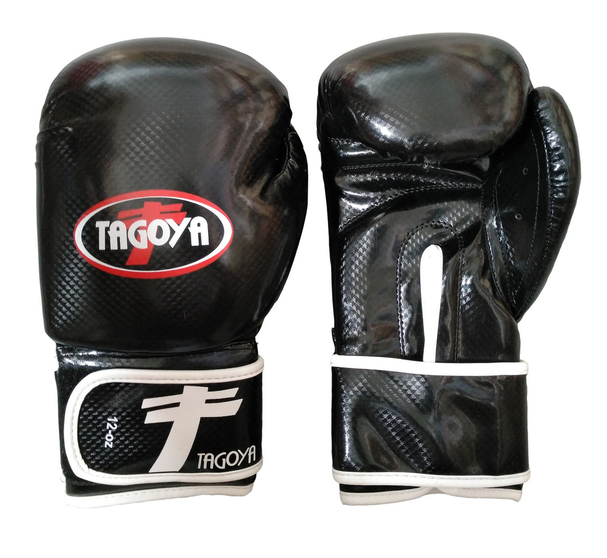 Guantes PVC negros efecto carbono brillante