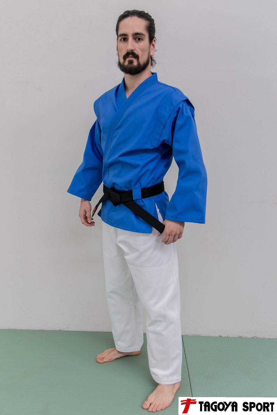 Kimono de Buguei, de poliester-algodón azul