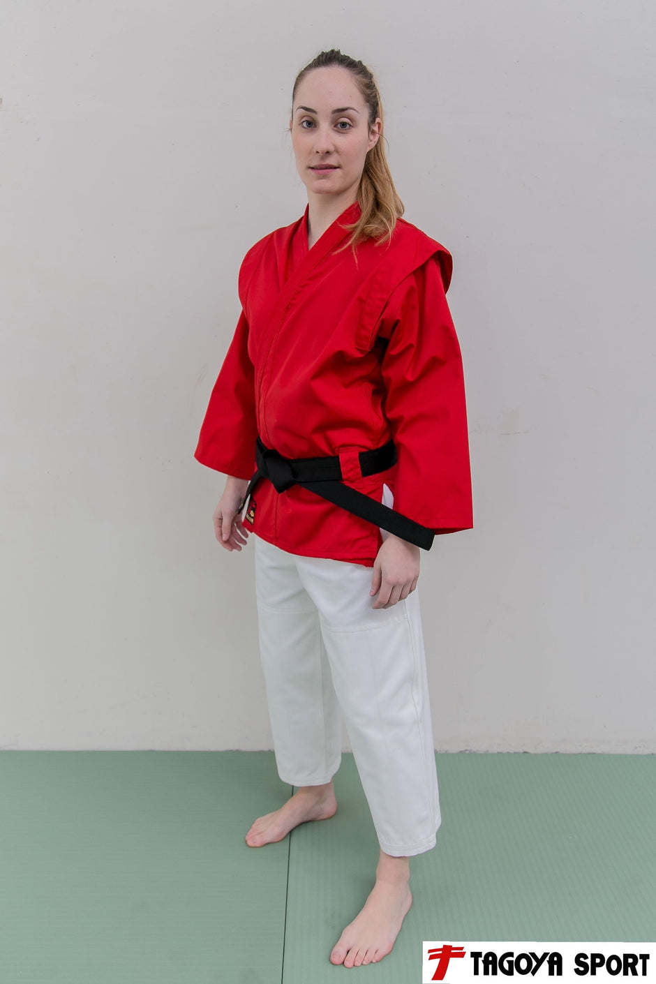 Kimono de Buguei, de poliester-algodón rojo